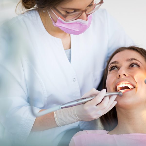 woman having her dental check up